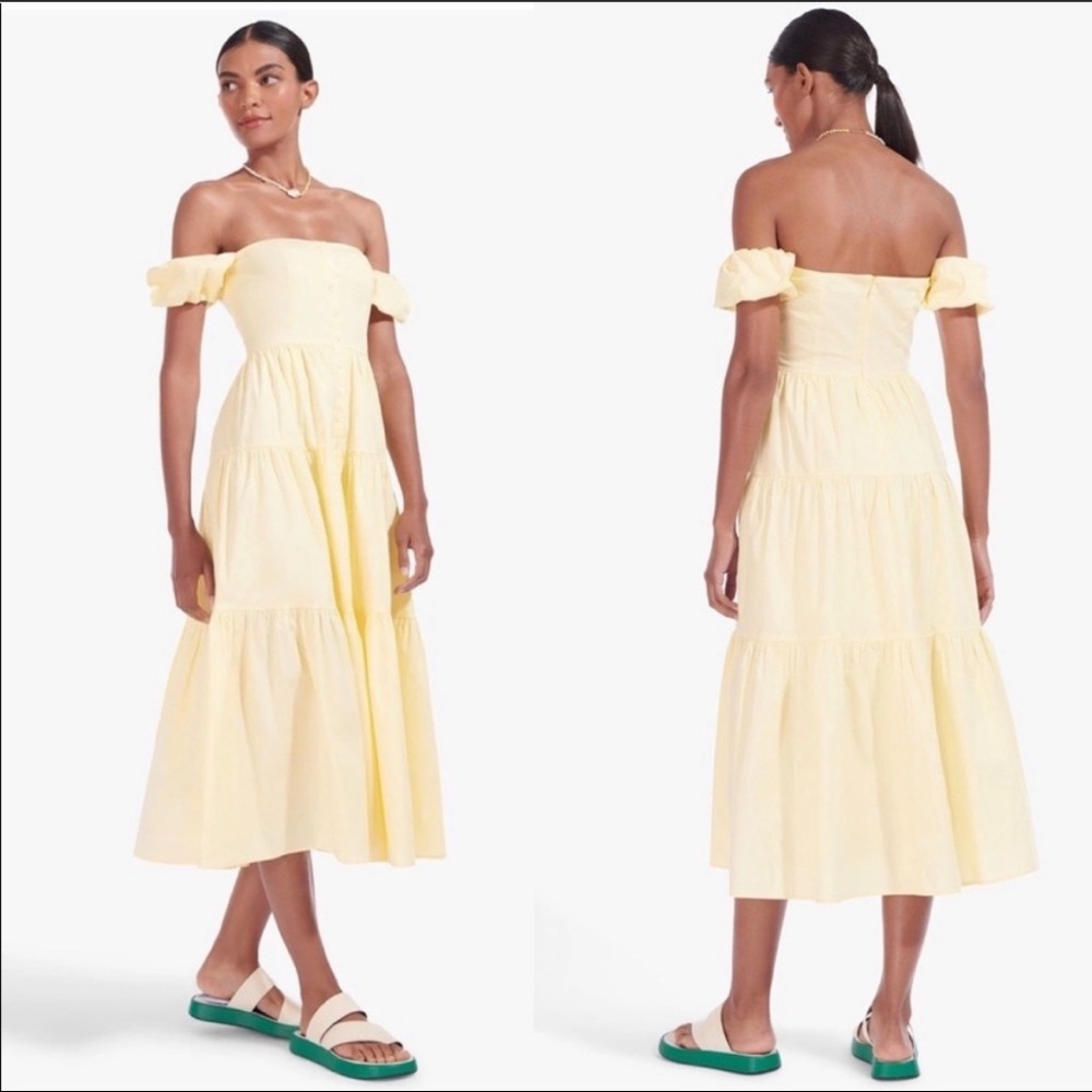 STAUD Elio Ginger Off-Shoulder Dress